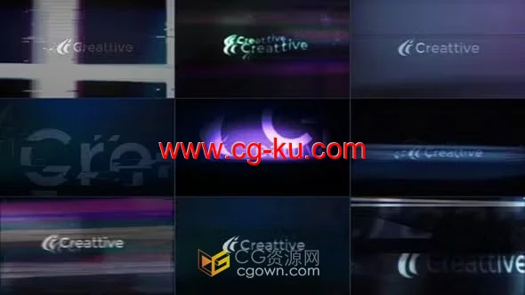 AE模板-游戏科技频道恐怖标题Glitch扭曲故障失真标志动画的图片1