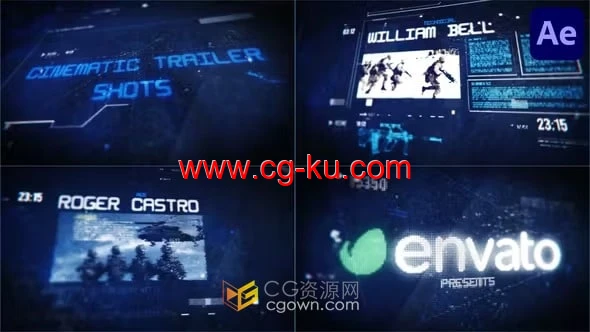 AE模板-创建军事电影预告片场景大气HUD科技产品宣传片的图片1