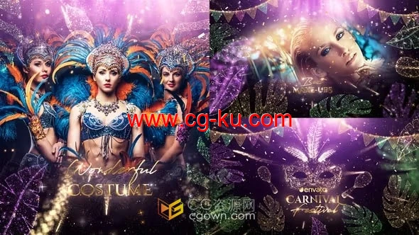 AE模板-海滩派对歌舞表演面具舞会嘉年华狂欢节活动介绍的图片1