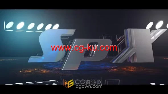 AE模板-电子竞技游戏片头3D金属元素LOGO动画的图片1