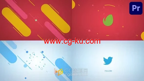 PR模板-色彩缤纷的形状层卡通LOGO活力趣味开场白的图片1