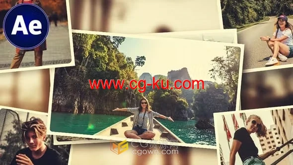 AE视频模板-旅游回忆纪念相册简单实用照片幻灯片的图片1