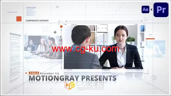 时间线展示公司发展史现代企业宣传片制作-AE与PR模板的图片1