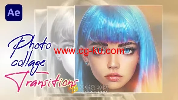 20个照片拼贴过渡拖放转场-AE模板下载的图片1