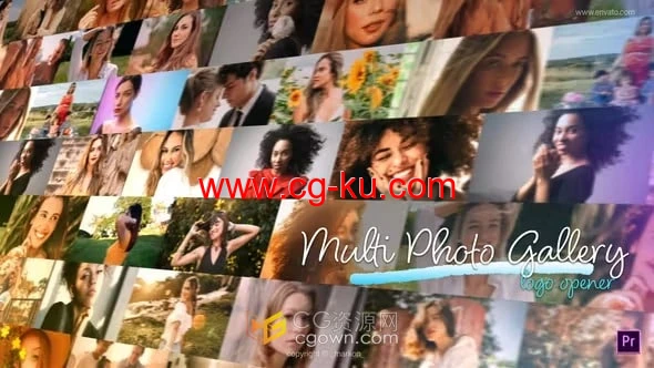 PR模板-快速视频墙展示公司品牌标志动画照片墙相册片头的图片1