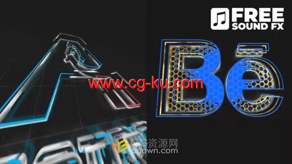 AE模板-清晰轮廓绘制蜂窝填充标志揭晓Broadcast Logo Reveal的图片1