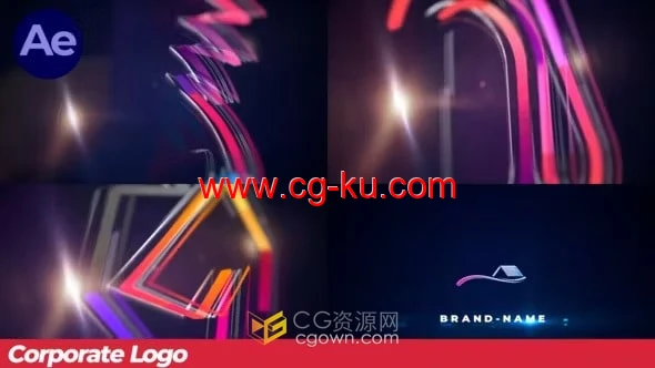 AE模板-快速发光LOGO演绎动画公司标志介绍的图片1