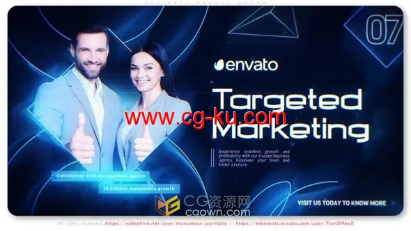 AE模板-公司代理机构宣传片商业领袖团队领导员工简短介绍视频的图片1