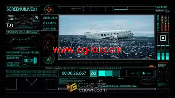 AE模板-军事医疗科技主题HUD700屏幕用户界面元素的图片1