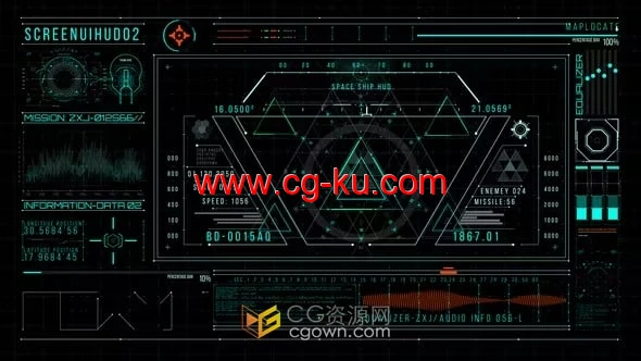 AE模板-AI科技用户界面屏幕HUD船舶元件扫描仪元素等的图片1