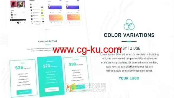 AE模板-现代简约主题网站介绍页面展示的图片1