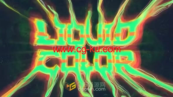 PR模板-迷幻变形扭曲发光液体轨迹标题介绍的图片1