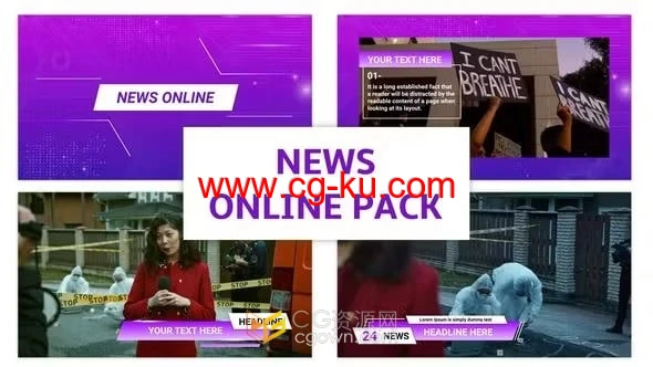 AE模板-世界各地的最新新闻动态和突发头条新闻包装元素的图片1