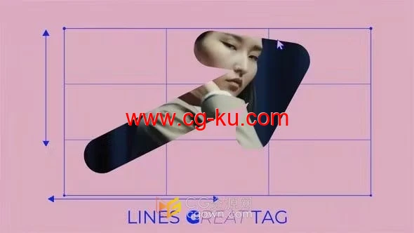 AE模板-蓝色线条图形元素展示创意时尚视频片头的图片1