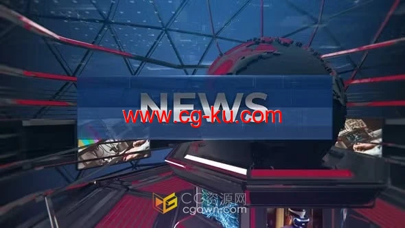 AE模板-地球3D场景4K新闻报道政治经济科技电视节目片头包装的图片1