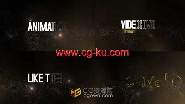 流体粒子背景电影文本标题动画标志开场白-AE模板的图片1