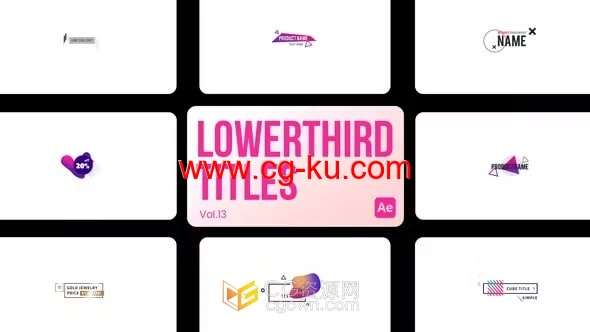 AE模板-Lowerthird 标题社交媒体视频字幕企业描述介绍文本的图片1