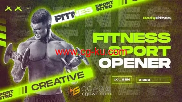健美运动员介绍健身房广告体育赛事宣传视频-AE模板的图片1
