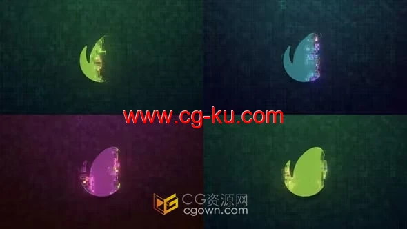 AE模板-像素扫描标志展示网络游戏高科技企业LOGO动画的图片1