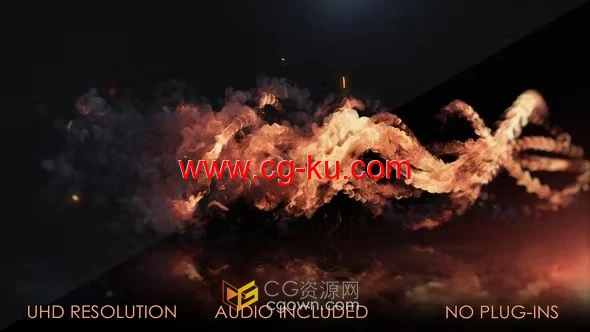AE模板-震撼火焰粒子螺旋状快速穿越动画大气LOGO开场白的图片1