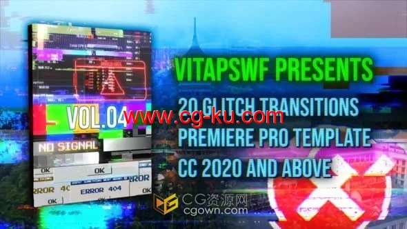 20个赛博朋克数字故障过渡Glitch Transitions Vol. 04-PR模板的图片1