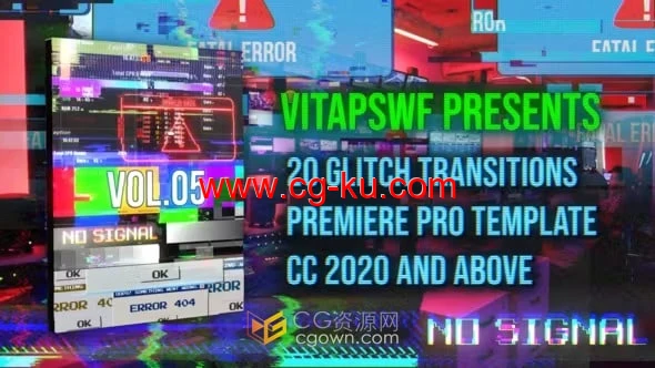 信号损坏故障转场Glitch Transitions Vol. 05-PR模板的图片1