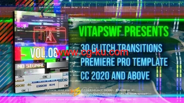 30个故障过渡效果Glitch Transitions Vol. 08-PR模板的图片1