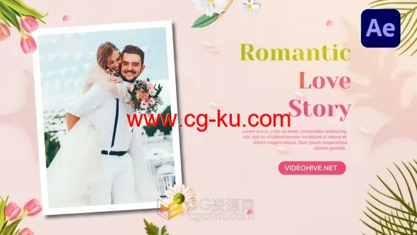 浪漫婚礼请柬商品宣传服装家具食品广告视频制作-AE模板的图片1