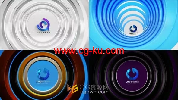 创意3D圆圈动画品牌LOGO展示-AE模板的图片1