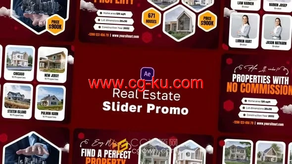 房地产酒店公寓度假村旅游景点滑块演示-AE视频模板的图片1