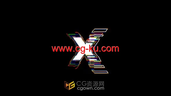 AE模板-像素化技术故障标志动画Glitch Logo的图片1