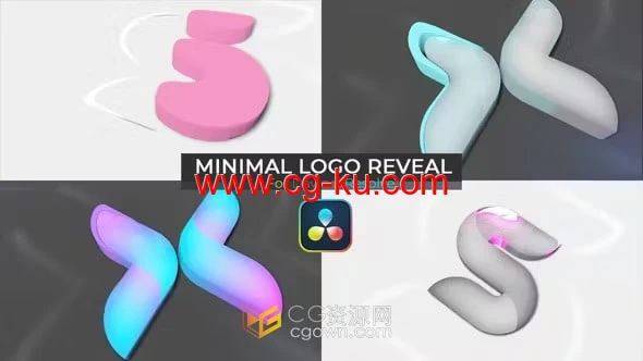 DR达芬奇模板-简单光泽感3D标志LOGO演绎片头片尾动画的图片1