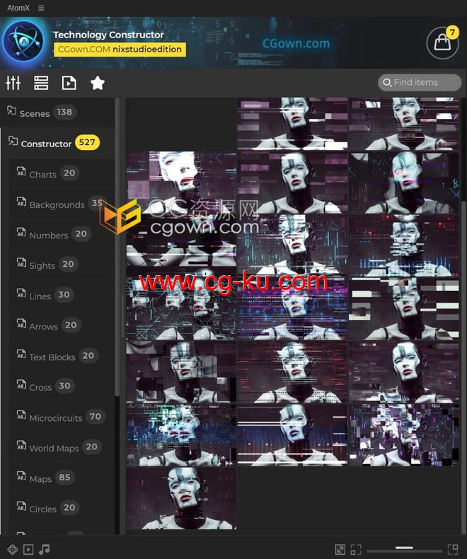 Technology Constructor V2.5高科技HUD数据信息UI界面场景665组元素动画的图片2