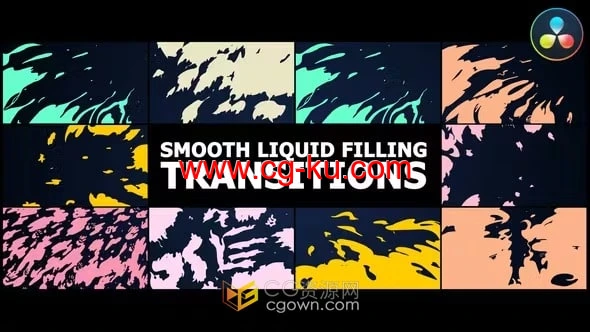 DaVinci Resolve模板-2D卡通时尚彩色平滑液体填充过渡的图片1