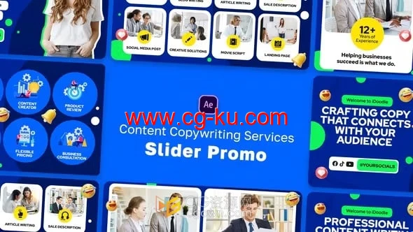 AE模板-内容文案服务滑块动画介绍商业产品广告视频的图片1
