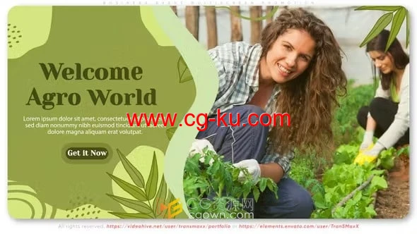 农业幻灯片健康天然食品生态农场宣传片-AE模板的图片1