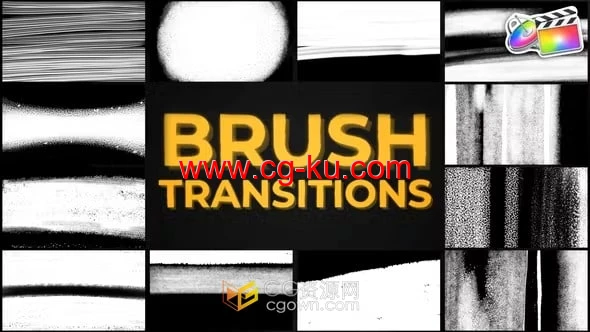 FCPX插件12组笔刷动画转场过渡Brush Transitions的图片1