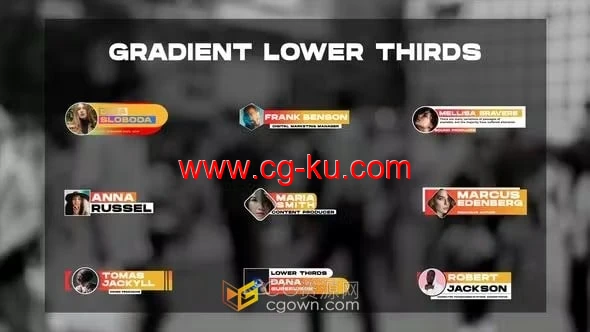 AE模板-带照片头像渐变风格屏幕下方标题信息栏字幕条的图片1