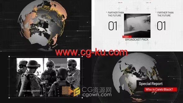 AE模板-地球动画新闻频道包装Special Report News Broadcast Pack的图片1