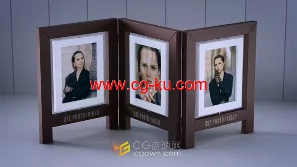 AE模板-3D桌面相框照片展示人物介绍视频开场的图片1