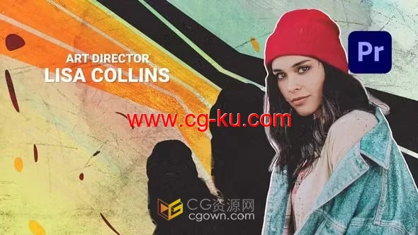 PR模板-时尚多彩节目开场剪影人物定格动画片头标题的图片1