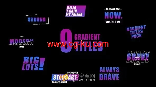 渐变标题社交媒体网络视频宣传字幕效果-PR模板的图片1