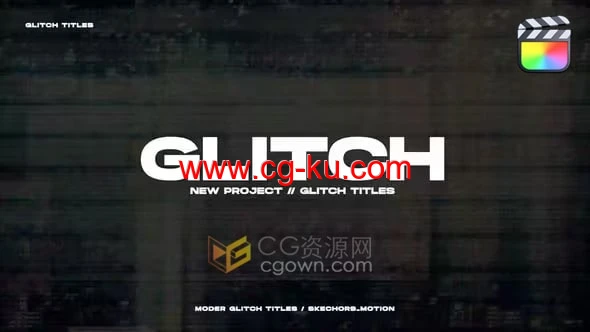 FCPX插件9组故障毛刺动画文字标题Glitch Titles的图片1