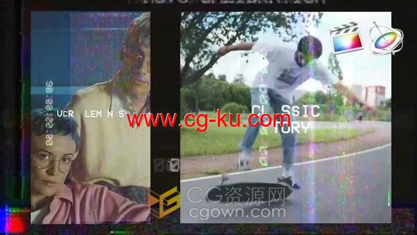 FCXP插件9种转场特效支持垂直和方形屏幕VHS Transitions的图片1