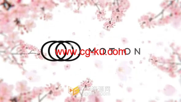 AE模板-粉红色的花树樱花背景动画标志揭晓的图片1