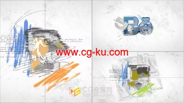 绘图标志展示LOGO动画演绎视频片头-AE模板的图片1