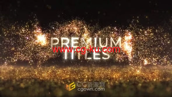 奢华发光金黄色粒子特效宣传介绍标题动画视频AE模板的图片1