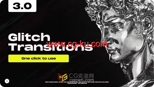 Glitch Transitions 3.0 故障特效转场过渡AE与PR模板的图片1