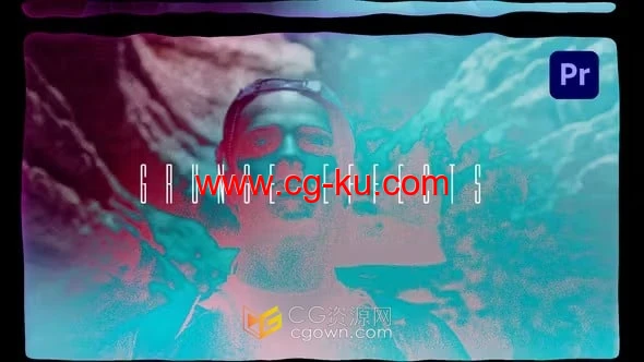 Grunge Effects PR效果预设坏信号损坏肮脏失真故障特效叠加的图片1