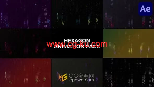 六边形动画数字风格背景视频效果AE模板下载的图片1
